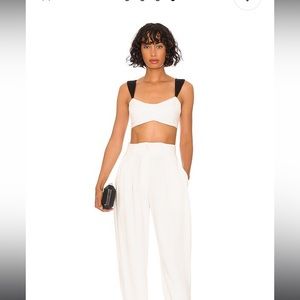 Sabina Musayev white and black crop top